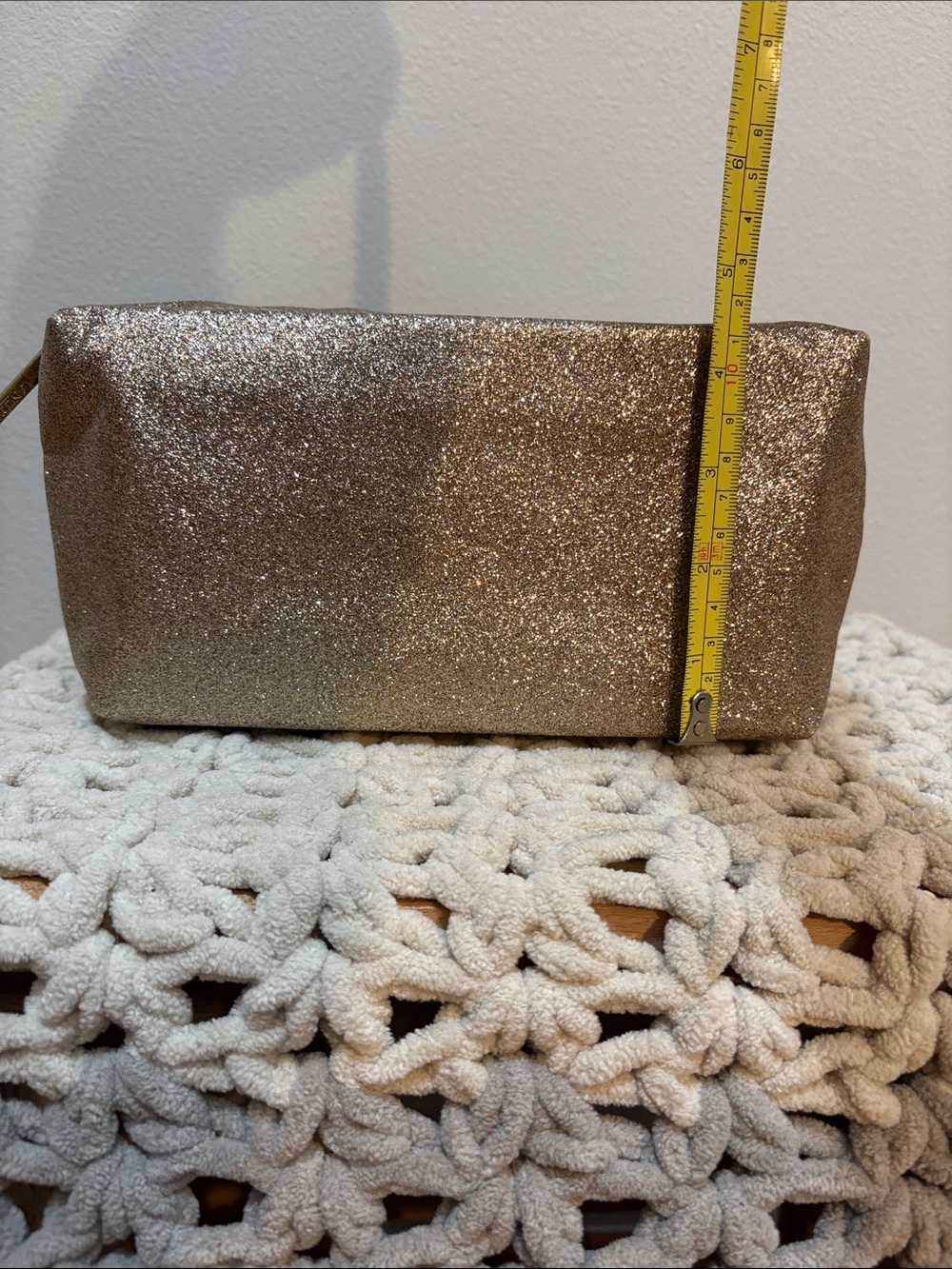 Lancome Glitter Zip Cosmetic Pouch - Gold - Picture 11 of 12